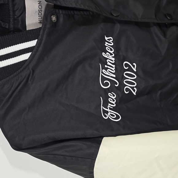 {Hudson} Jeans Black and Cream Varsity Jacket - Sizs XL - Picture 3 of 17